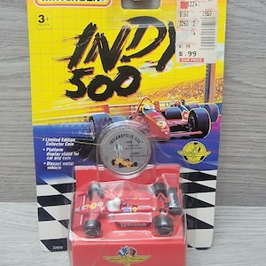 1992 Matchbox Indy 500 Superfast #9 Racer + Johnny Rutherford Coin Sealed