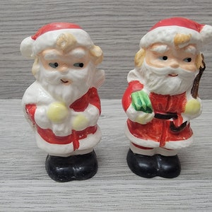 1950s Christmas Santa Claus Salt and Pepper Shakers Made in Japan