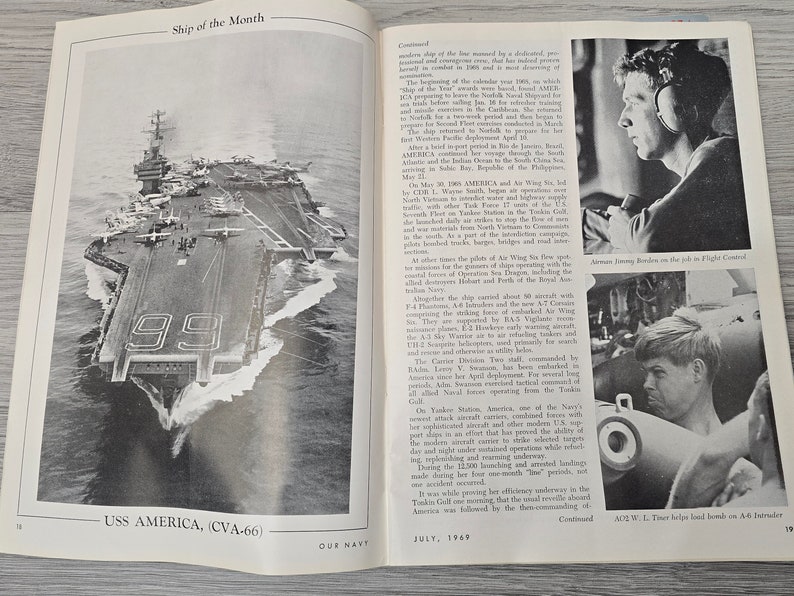 1968 1969 Our Navy Military Magazine Lot von 2 Junk Journal Bild 5