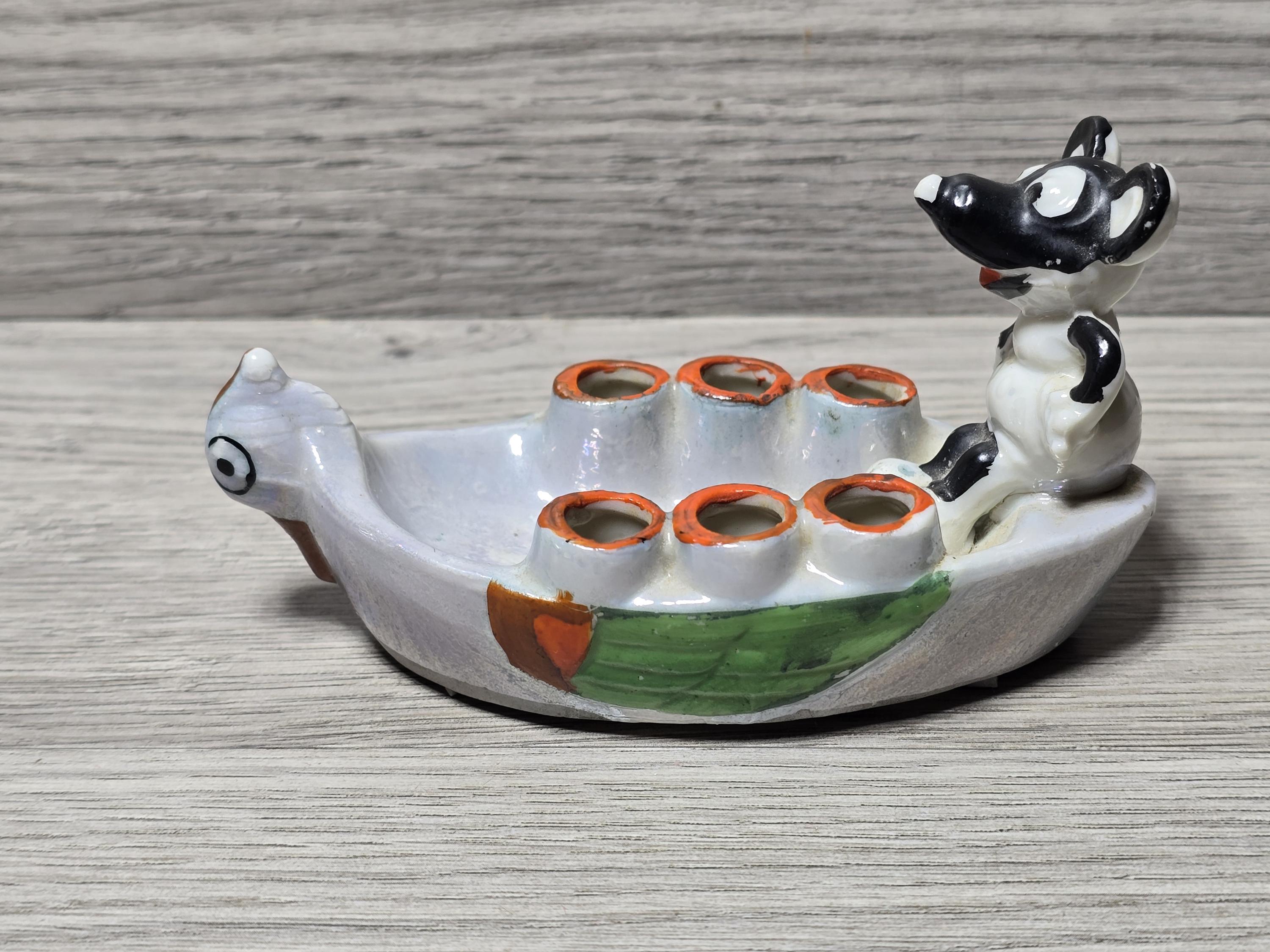 1930s RARE Disney Mickey Mouse Bisque Lusterware Cigarette Ashtray