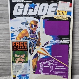 Tarjeta de archivo completa sin cortes de G.I. Joe ARAH Annihilator v1 de 1988