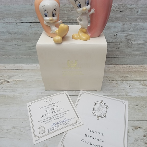 Lenox Tweety Salt & Pepper Set Looney Toons Ivory Fine China