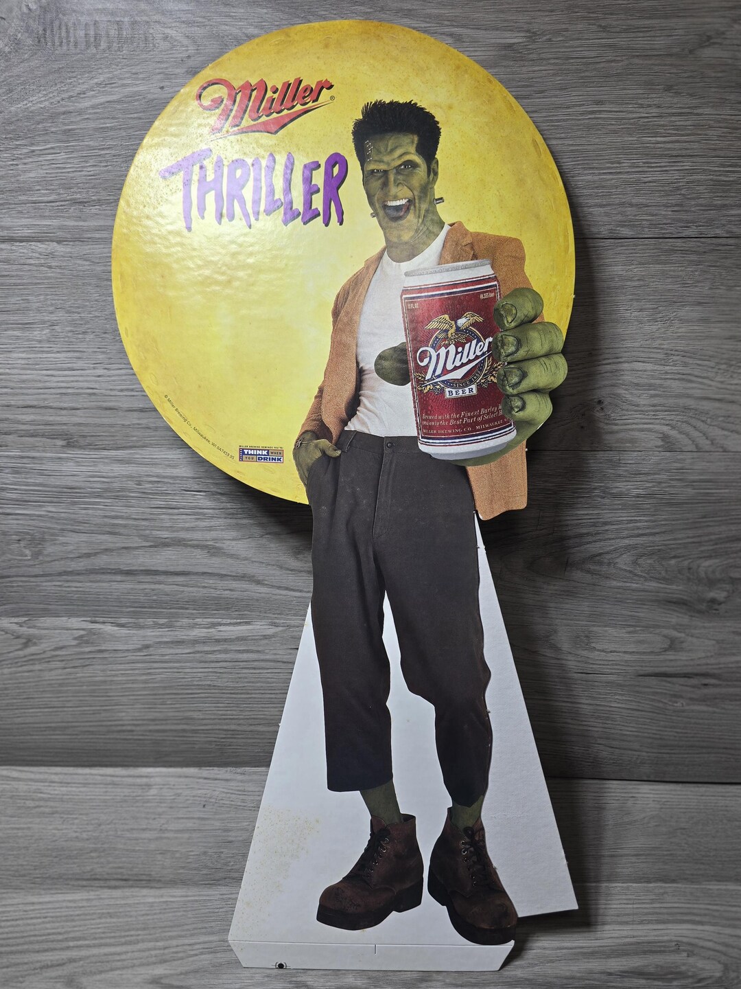 Vintage Halloween Universal Monster Miller Beer Stand up Cardboard ...