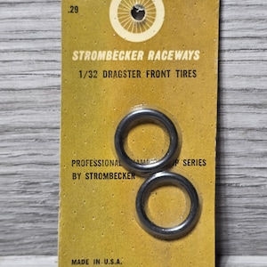 Vintage NOS Strombecker 1/32 Dragster Front Tires 8355 Slot Car Made In USA