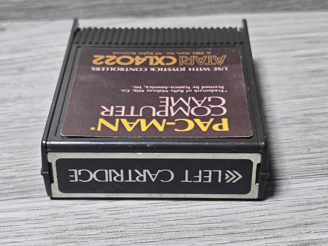 1982 Atari 400 CLX4020 Game Left Cartridge PAC-MAN Computer Game Pacman, foto 2 di 3