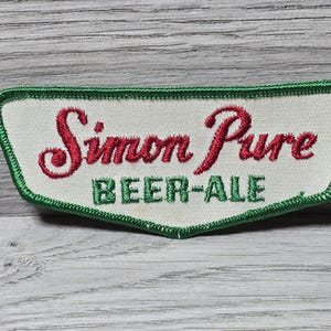 Parche de insignia bordado de fieltro vintage para coser, de Simon Pure Beer, Buffalo, Nueva York, NY