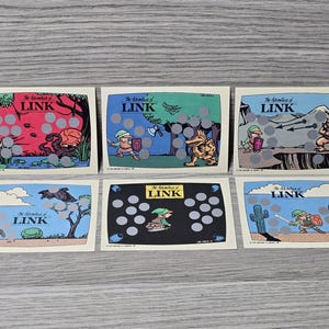 Lot de 6 cartes à gratter Topps Nintendo Legend of Zelda Link 1989, état neuf