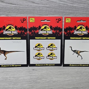1993 NOS Jurassic Park Temporary Tattoos New In Package Lot of 3