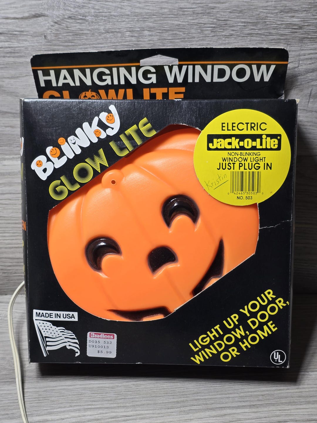 Vintage Blinky Blow Mold Glow Lite Jack O'lantern Halloween Decor With ...
