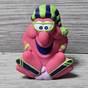 Vintage Mr Bubbles Skiing Rubber Figure Soap Toy Water Squirter