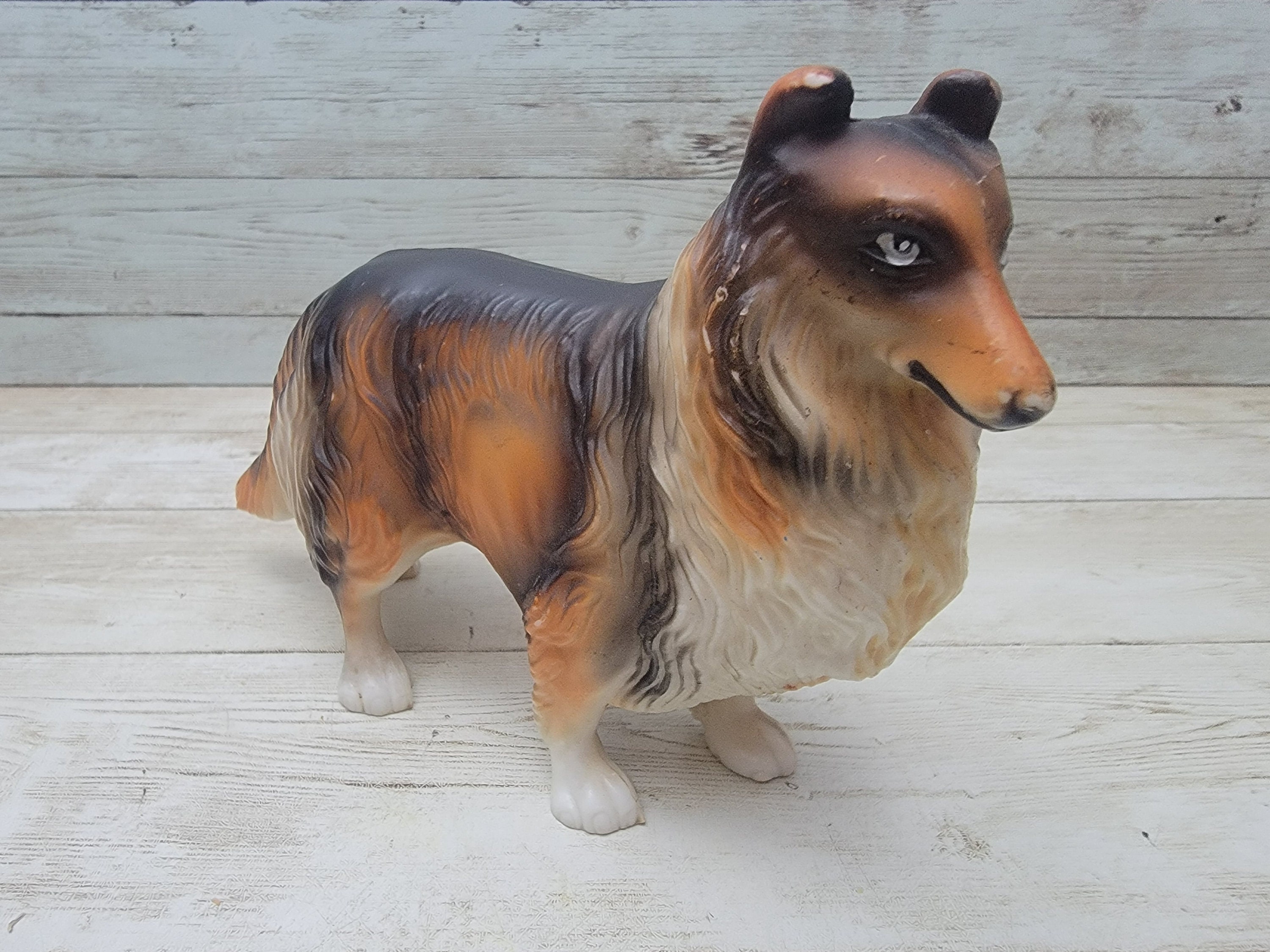 Oversized 1960s Ceramic Collie Lassie Dog Figure