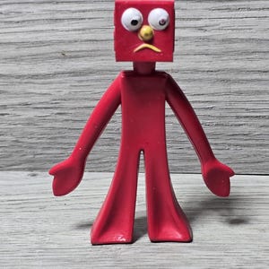 1988 Blockhead the Original Bendable Gumby Miniature 3.5&quot; Figure Vintage Toy
