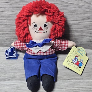 1990s Applause RAGGEDY ANDY Doll Plush 9” Vintage Stuffed Toy NWT