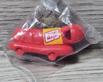 Fischietto promozionale vintage in plastica Oscar Mayer a forma di wurstel