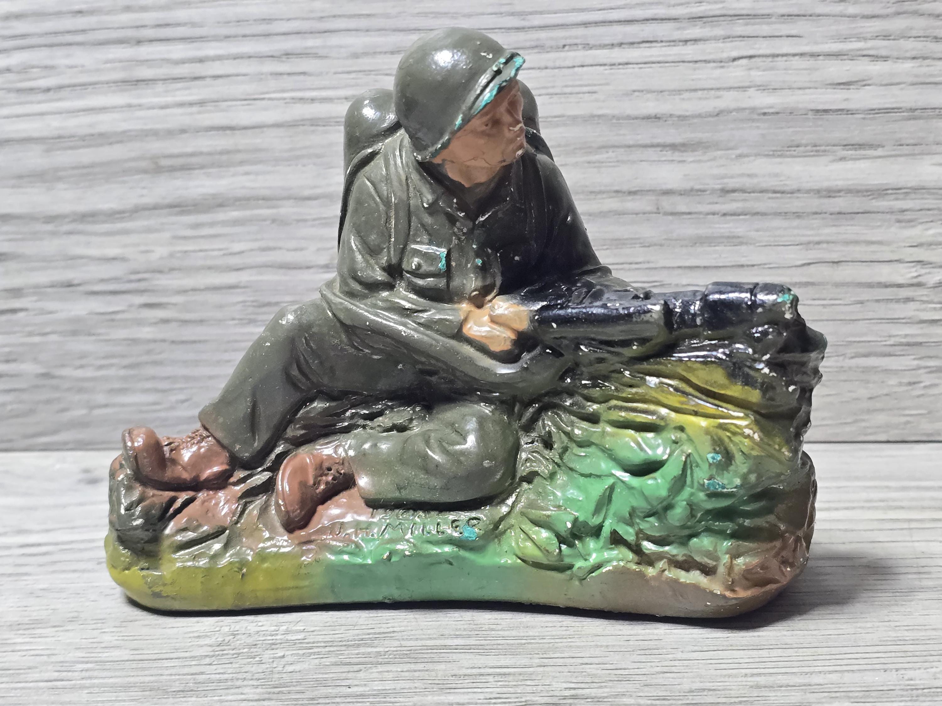 Vintage Military Chalkware Figures - Etsy