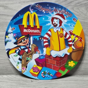 Christmas Ronald McDonald Hamburglar McDonald&#39;s 9.5&quot; Plastic Plate