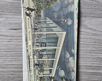 1964-65 Esposizione Universale di New York Padiglione del Missouri Mappa commemorativa delle autostrade statali