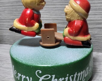 1981 クリスマス ユールタイド サンタ プラスチック シーソー ゼンマイ