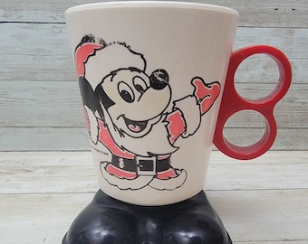 1970年代 ディズニー プラスチック ミッキーマウス サンタクロース クリスマス マグカップ