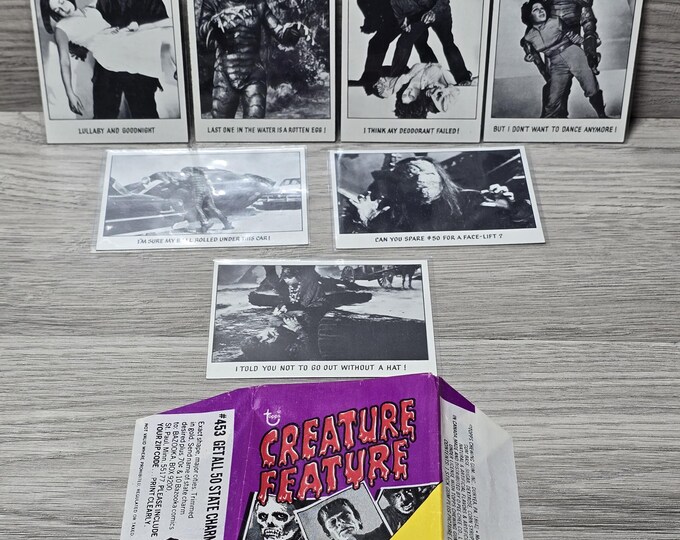 Tops Creature Types 1974 Topps Creature Feature Wax Packs Wrapper and 7 Cards - Etsy