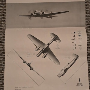 May include: A black and white diagram of a DB-3 medium bomber aircraft. The diagram includes multiple views of the plane, with labels and measurements. The text "ARMY" and "DB-3" are at the top, with "MEDIUM BOMBER U.S.S.R." above the top view.