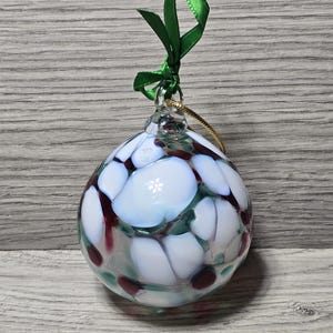1994 Hand Blown Glass Christmas Ornament Witch Ball Signed Dated Absolutely Beautiful