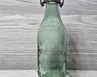Chiusura a filo metallico antica A.W. Fisher Blob Top Lightning, non in vendita, Reading, Pennsylvania
