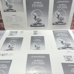 Campaña publicitaria de la película Fantasía de Disney vintage: 9 mini carteles de 10" x 15"