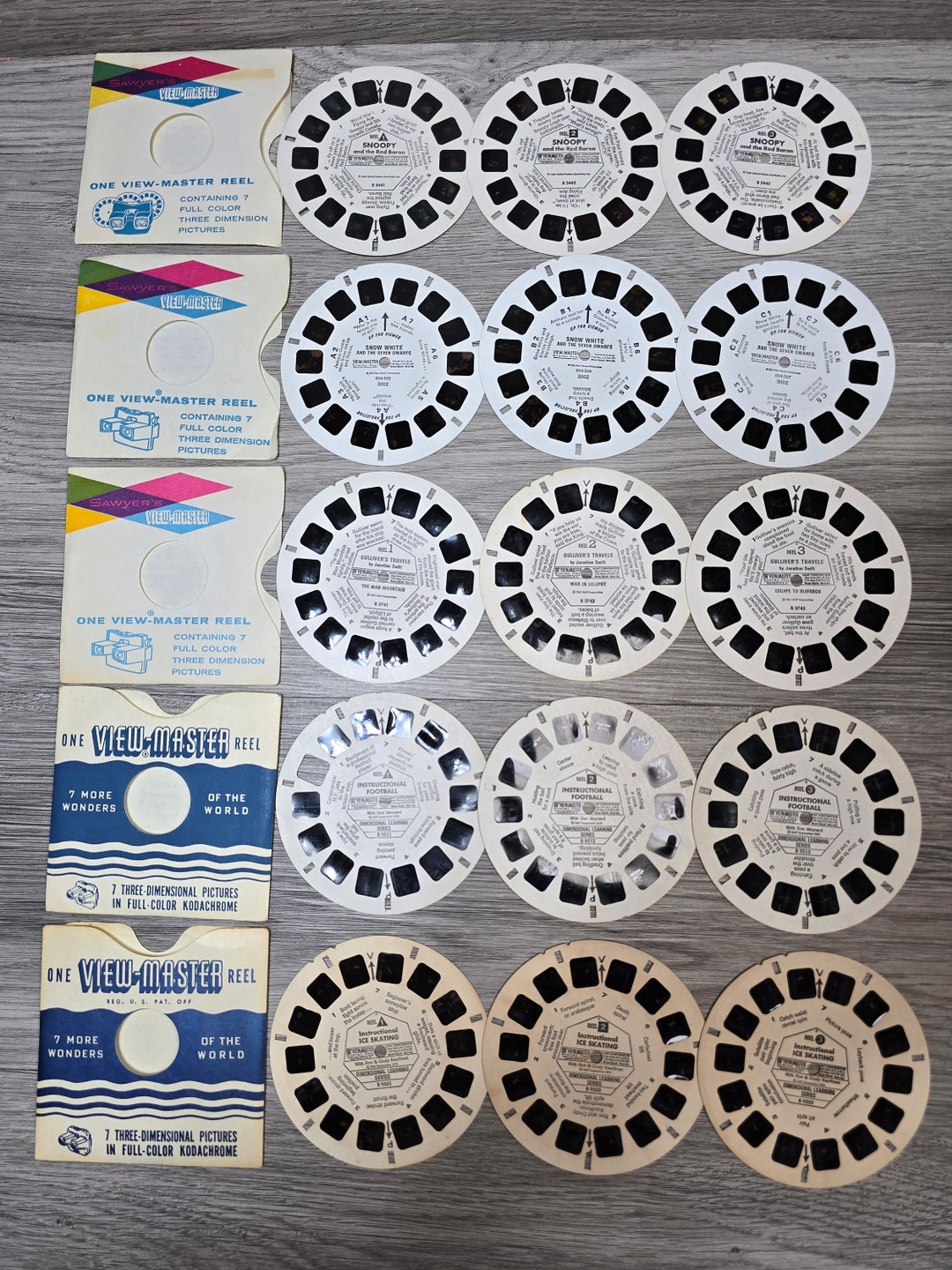 Vintage View-master Reel Lot of 15 Miscellaneous Reels 5 Sets Disney ...