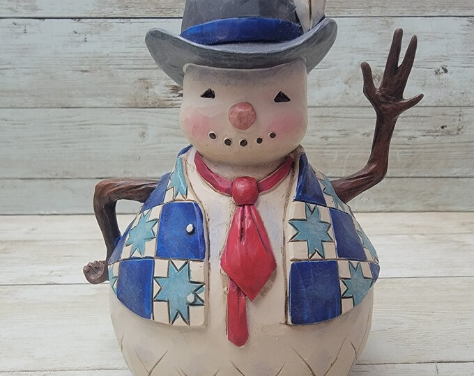 Jim Shore Dashing Through the Snow Christmas Snowman 5 1/2 Tall Etsy