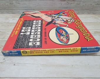 1950s Roy Rogers & Trigger Horseshoe Game Ohio Art Tin W