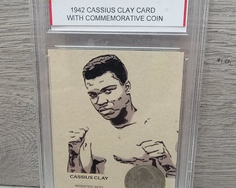 Muhammad Ali Authenticated Ink 1942 Nickle Five-Cent Coin Card Cassius Clay