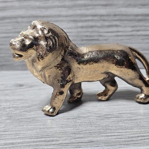 Vintage Solid Brass Lion Figurine Paperweight Gift for Leo