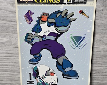 1996 Disney Mighty Ducks Color-Clings Static Cling Window Decorations Hockey