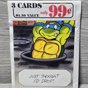 Pacote de cartões comemorativos de tartarugas ninja TMNT SELADO 1989 (3 cartões)