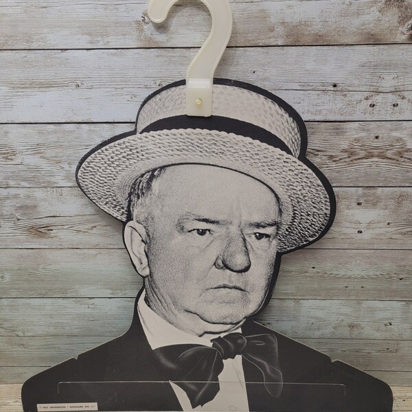 1967 RARE W.C. Fields Die-cut Cardboard Coat Hanger Henderson Hoggard