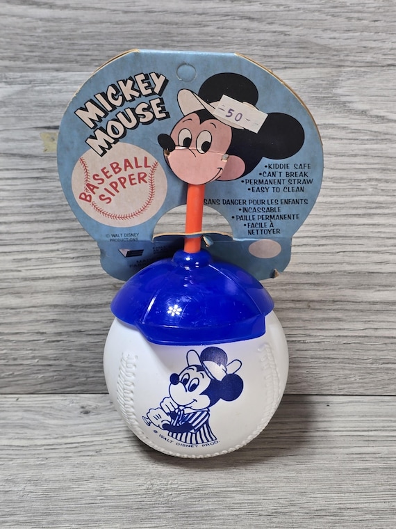 1981 Walt Disney Productions Mickey Mouse Baseball Sipper Vintage