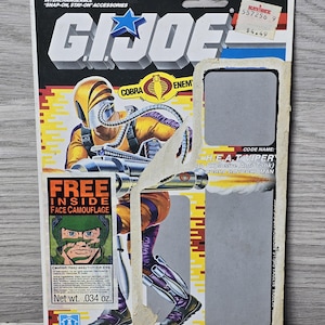 1988 G.I. Joe ARAH Heat Viper Ungeschnittene Datei Kartenrückseite