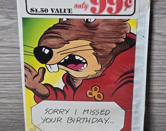Paquete de tarjetas de felicitación de las Tortugas Ninja TMNT de 1989 (3 tarjetas) selladas