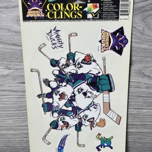 1996 Disney Mighty Ducks Color-Clings Static Cling Window Decorations Hockey