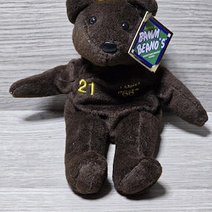 1998 Sammy Sosa Salvino&#39;s Bamm Beano&#39;s #21 Plush Bear Home Run 66 Chicago Cubs