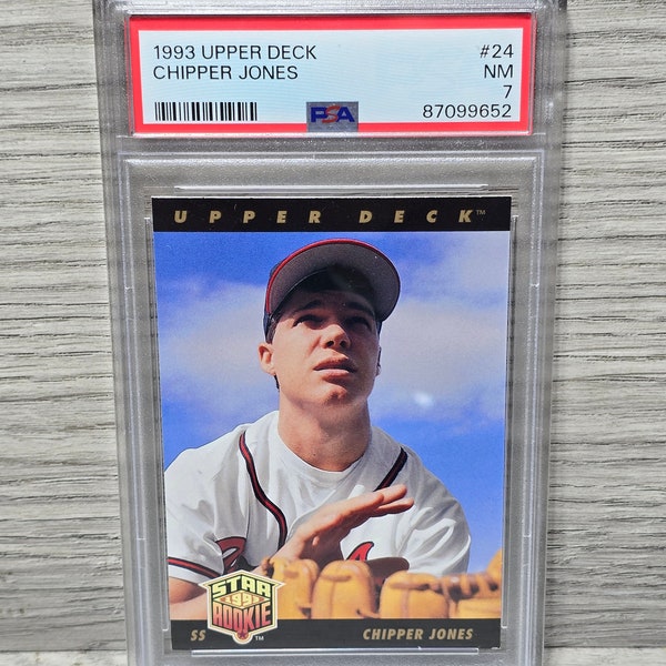 1993 Upper Deck Gold Hologram #24 Chipper Jones RC Atlanta Braves PSA 7