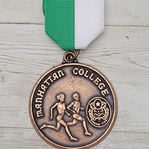 Vintage Bronze Manhattan College Signum Fidei Badge Medal