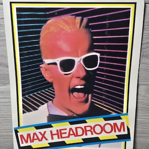 Pasta escolar promocional Max Headroom de 2 bolsos, 1987