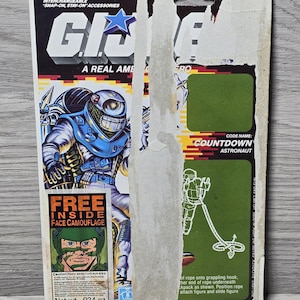 1988 G.I. Joe ARAH Countdown v1 Full Uncut Datei Kartenrückseite