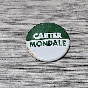 1976 Jimmy Carter Walter Mondale Presidential Campaign Pin Pinback Button