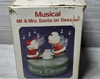 クリスマス　オルゴール　ゼンマイ式　サンタ　スケート　ジングルベル 1981 クリスマス ユールタイド サンタ プラスチック シーソー ゼンマイ