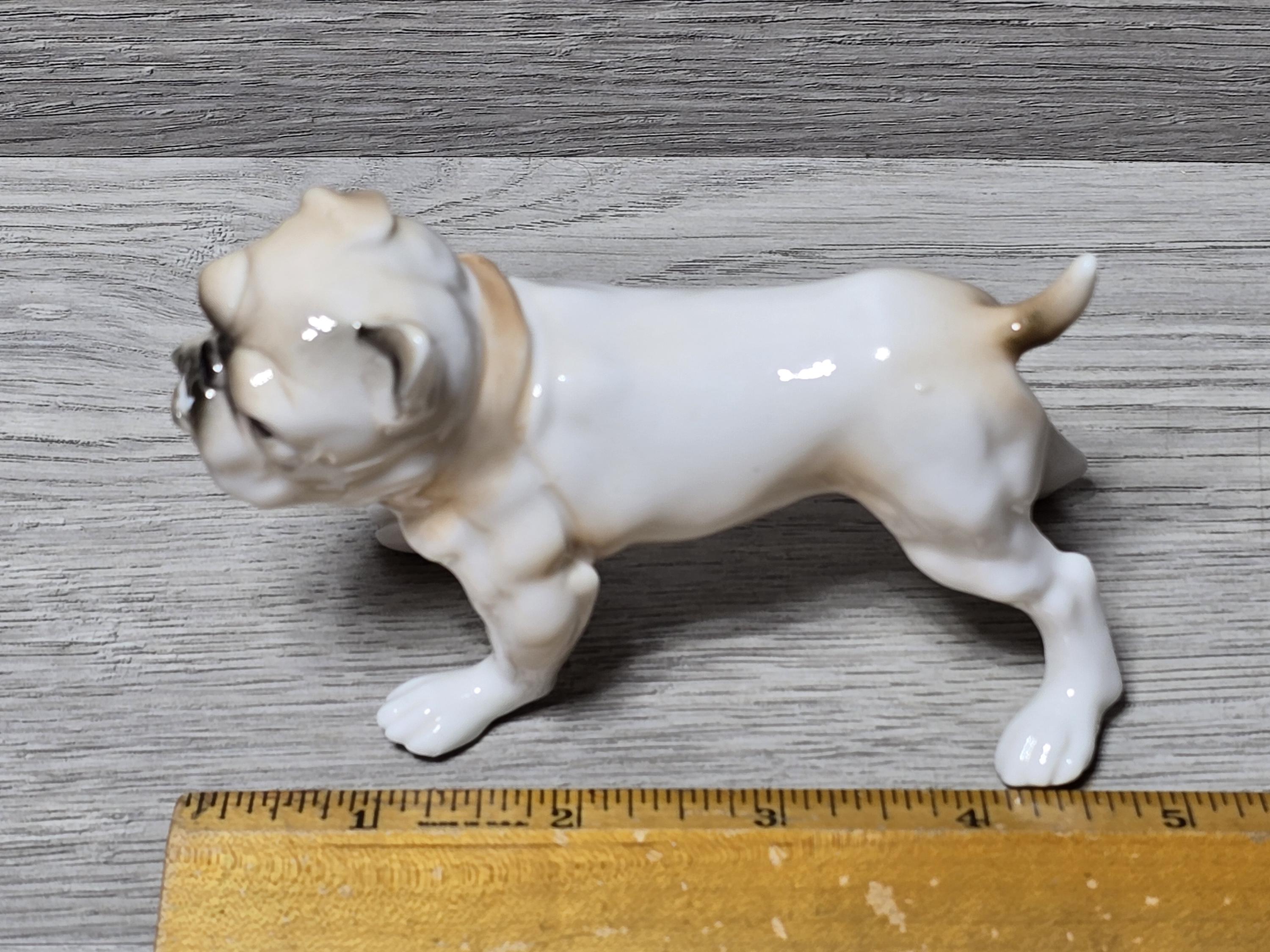 当時物　FUNNY BULL DOG　フィギュア 1960s Vintage Porcelain Bulldog Comical Figurine Side Eye