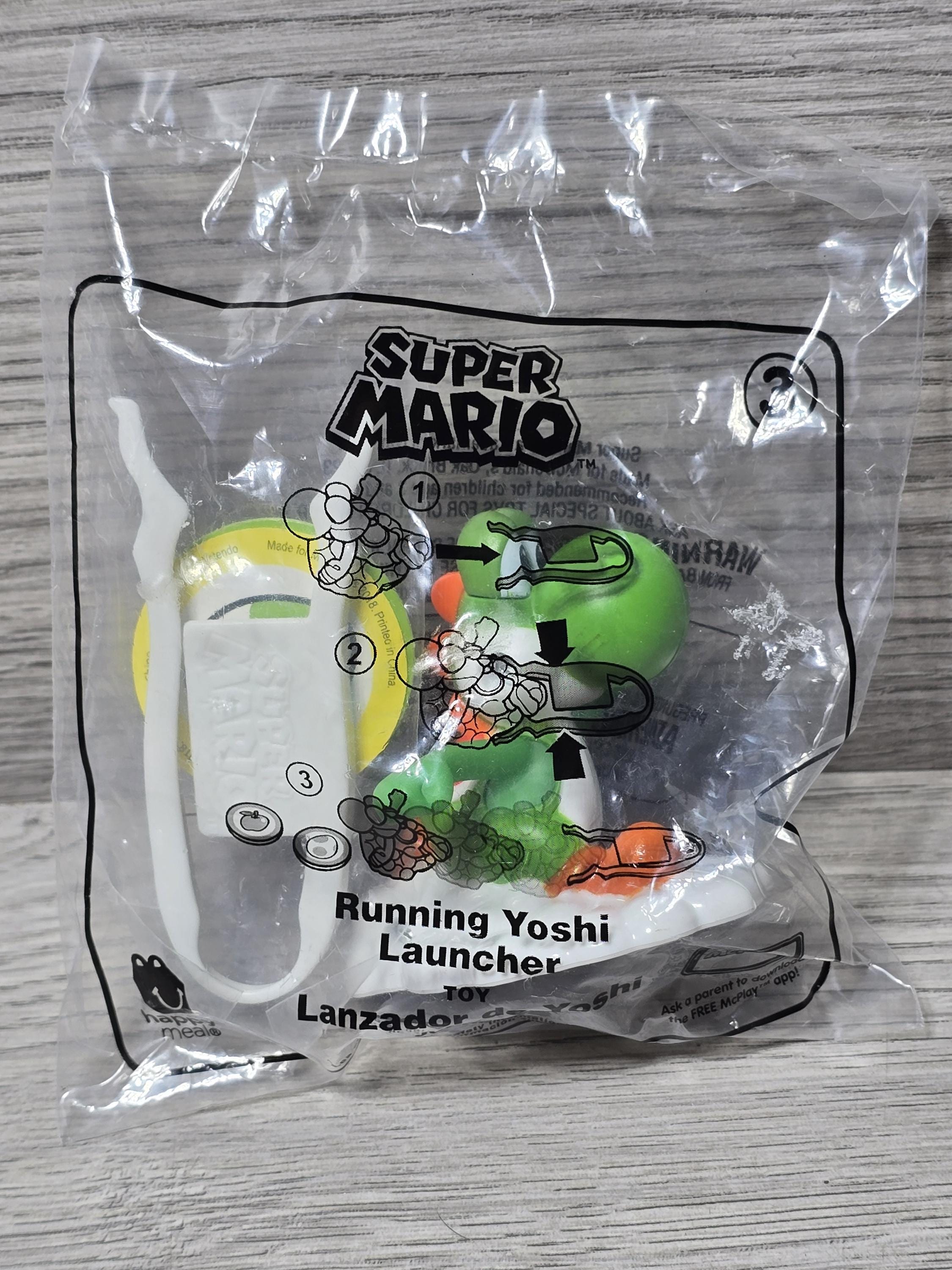 Super Mario Brothers McDonalds Happy Meal Zabawki Running Yoshi Launcher Zapieczętowane