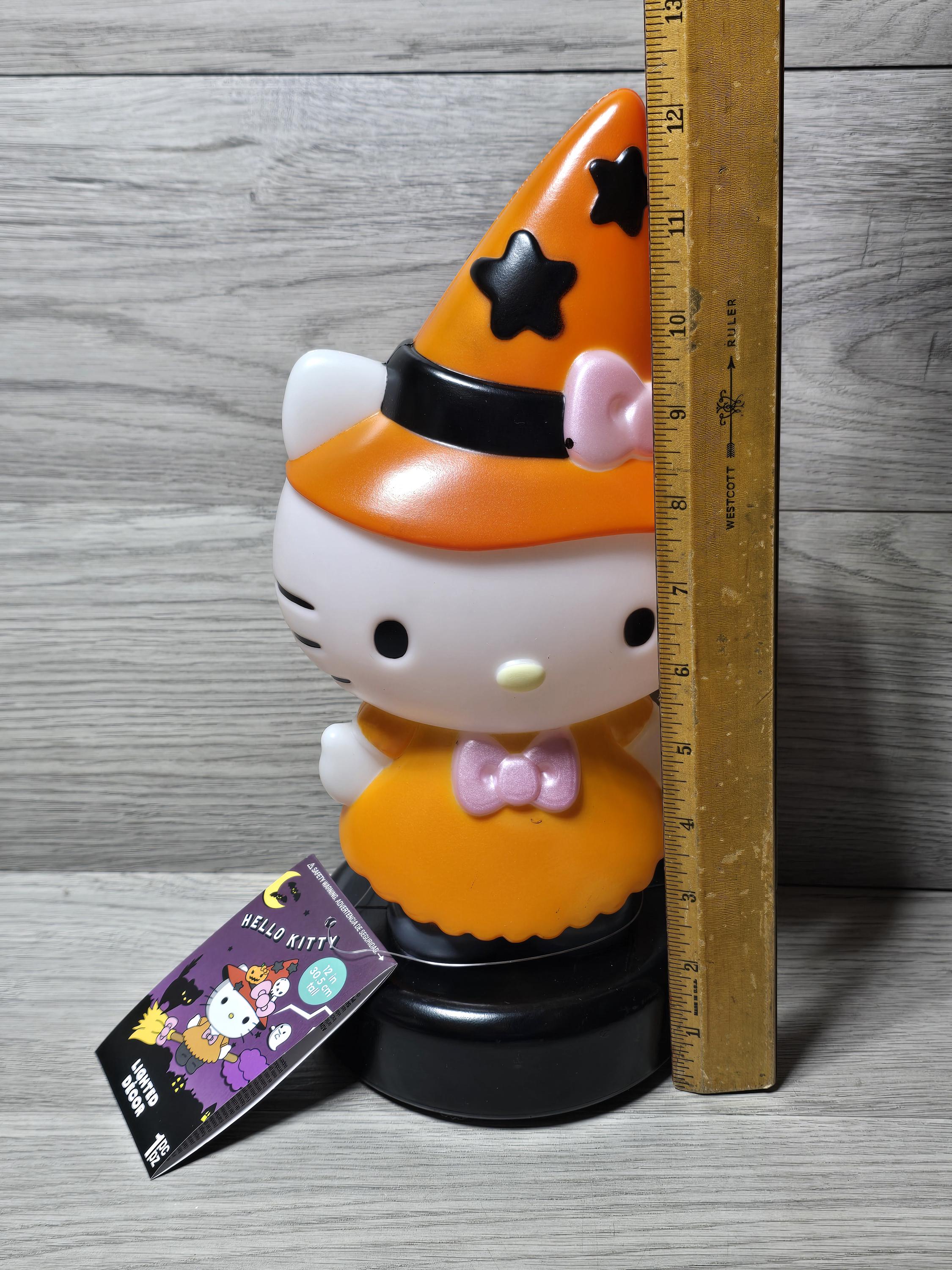Hello Kitty Halloween Witch Blow Mold Light up Tabletop Decor 12